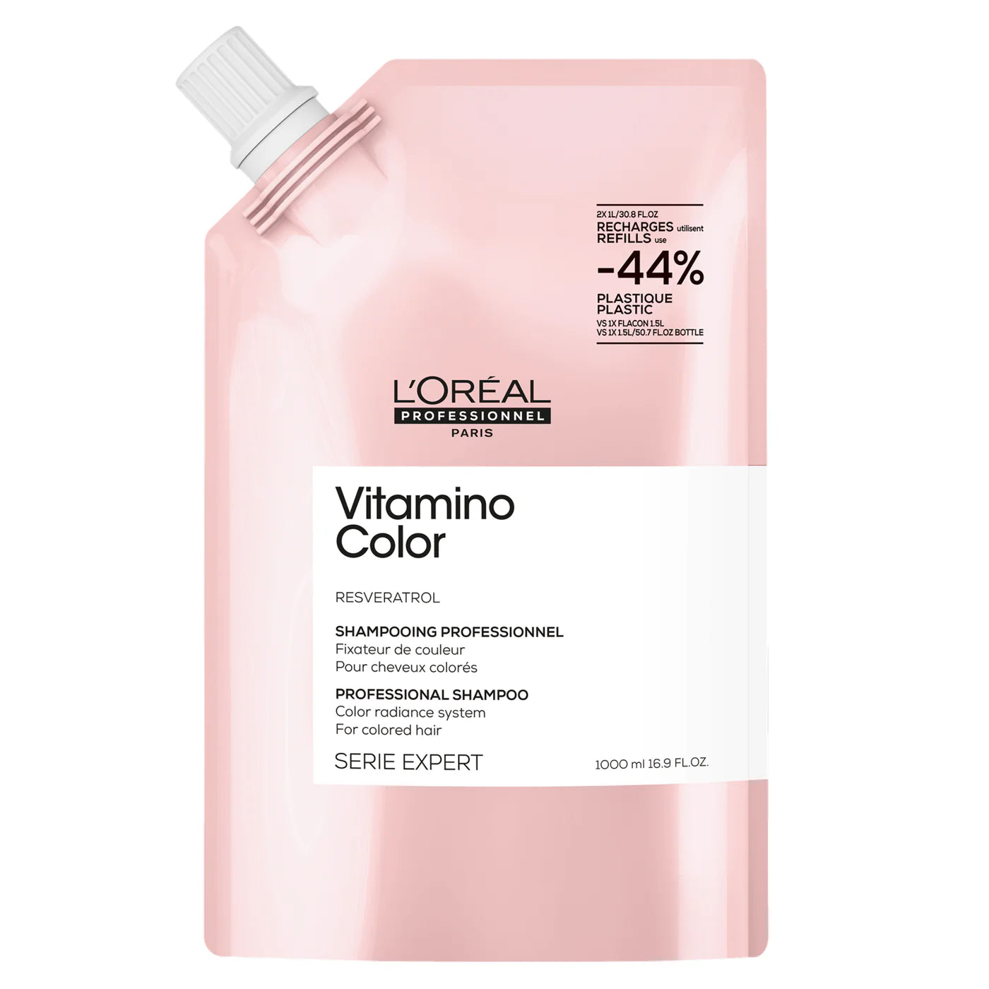 L'Oréal. Série Expert Shampoing Fixateur De Couleur Vitamino Color (Recharge) - 1000 ml